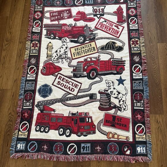 Goodwin Weavers Other - Firefighter Throw Blanket 48" x 68" Rescue Squad First Responder Goodwin Weavers